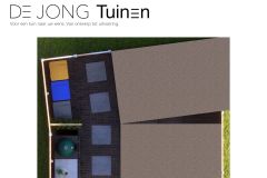 2D ontwerp Tuin met tegels en overkapping Sliedrecht