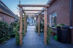 Pergola met klimplant in tuin Papendrecht