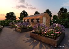 Tuinontwerp verhoogde plantenbakken in Hardinxveld-Giessendam