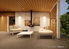Tuinontwerp met beach vibe overkapping