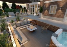Loungetuin met zitkuil in Sliedrecht