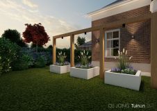 Tuinontwerp met een strakke pergola