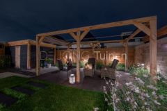 Terras met pergola en zonnedoek in Papendrecht