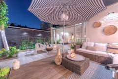 Ibiza style tuin Papendrecht zithoek avond