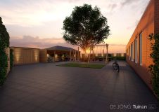 Bedrijfstuin met een speel/recreatieplein