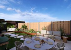 Hoogwaardige tuin met cortenstalen borders