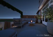 Verhoogd terras met pergola in Dordrecht