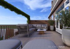 Luxe stadstuin met stijlvolle potten in Dordrecht