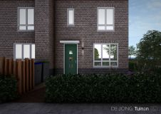 Voortuin met Robinia staanders in Gorinchem
