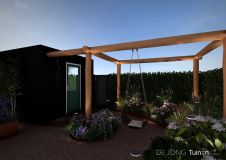 Organische leeftuin met luxe pergola in Gorinchem